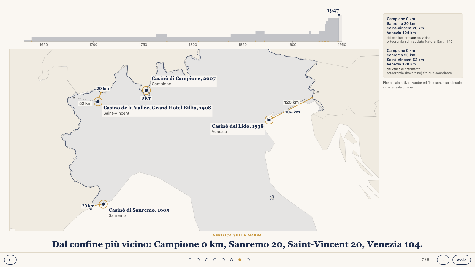 Mappa dei casinò storici italiani